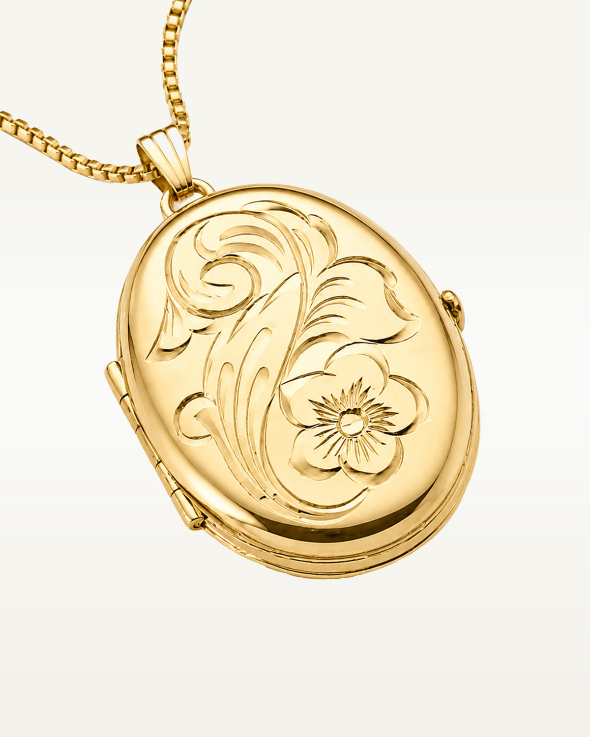 Solid 14K Yellow Gold Oval Four Photo Locket