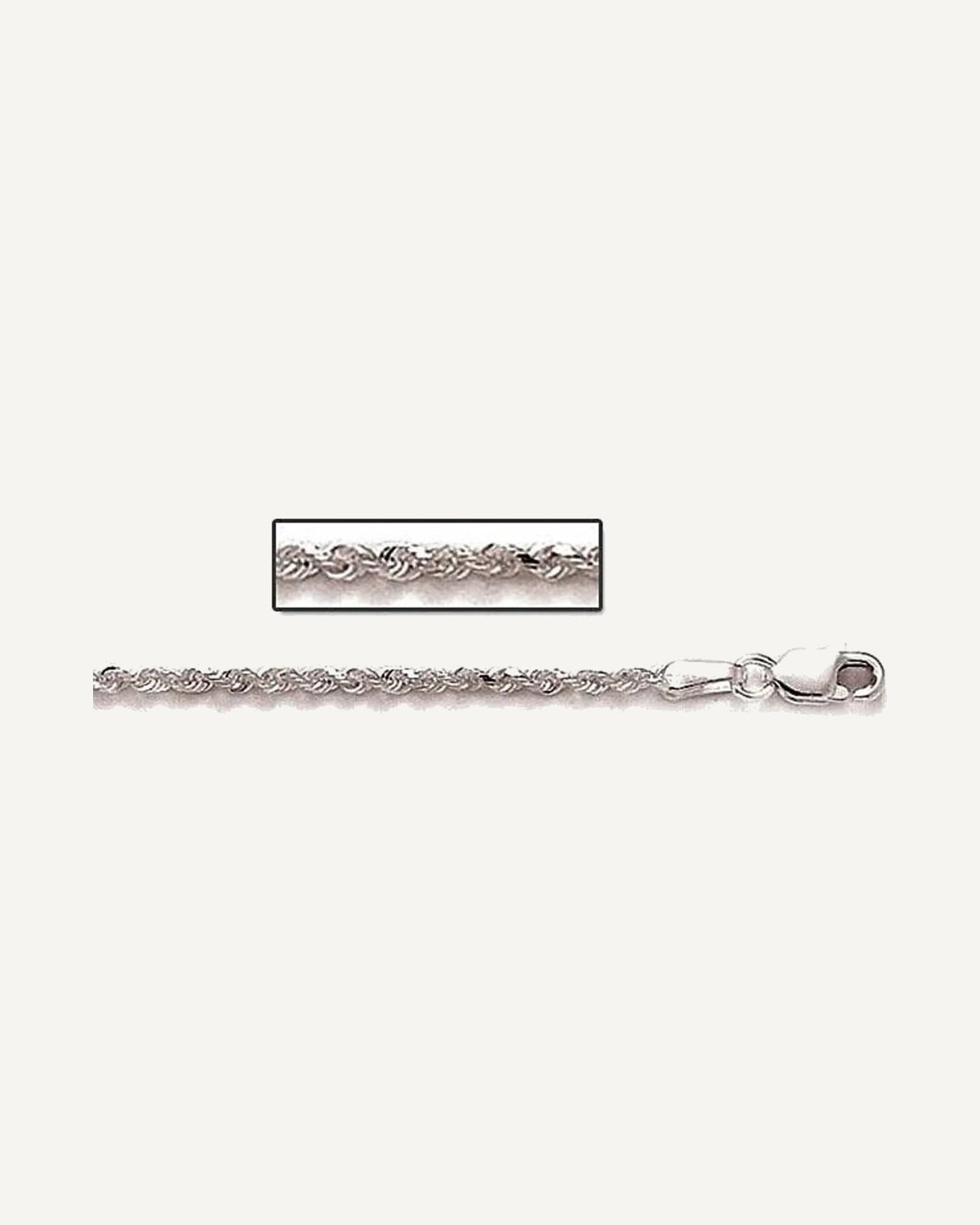 Sterling Silver 3mm Diamond Cut Rope Chain