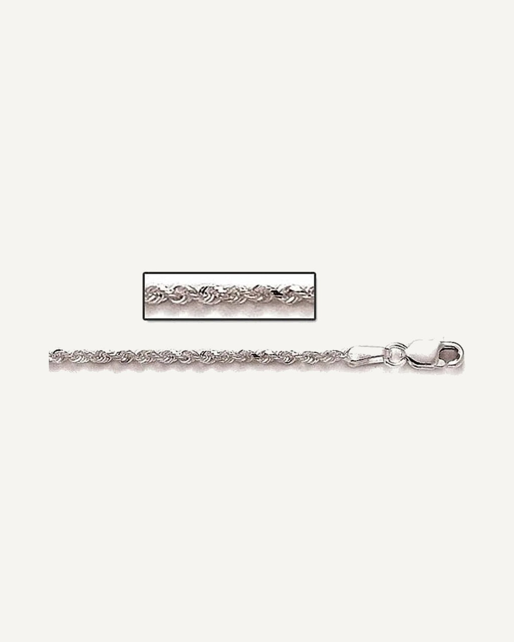 Sterling Silver 3mm Diamond Cut Rope Chain