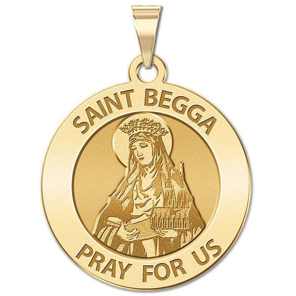 Saint Begga Round Religious Medal "EXCLUSIVE"