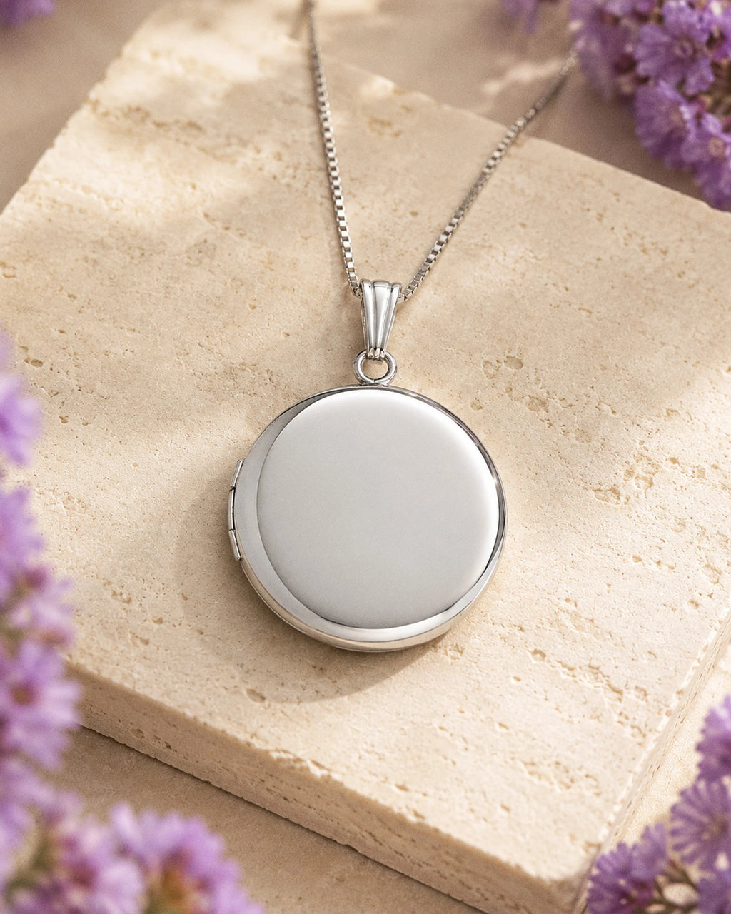 Sterling Silver Round Photo Locket - lifestyle