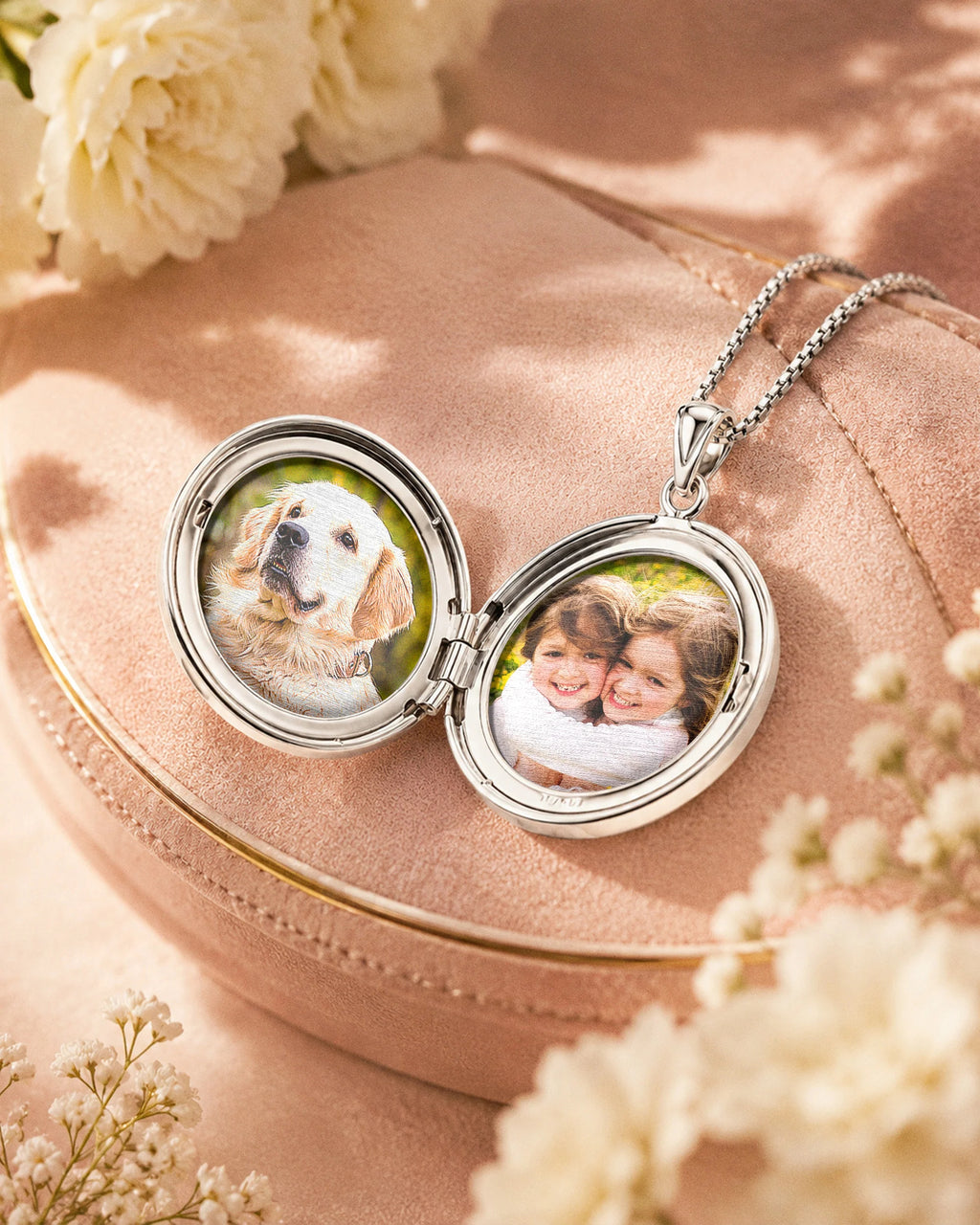 Sterling Silver Round Photo Locket - lifestyle