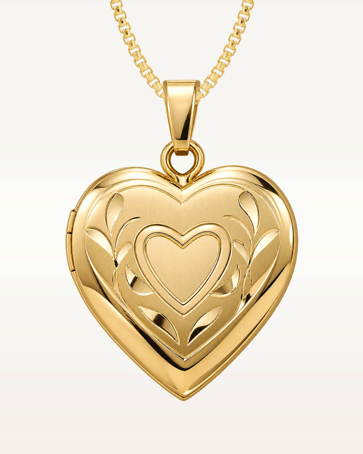 Solid 14k Yellow Gold Small Heart Photo Locket
