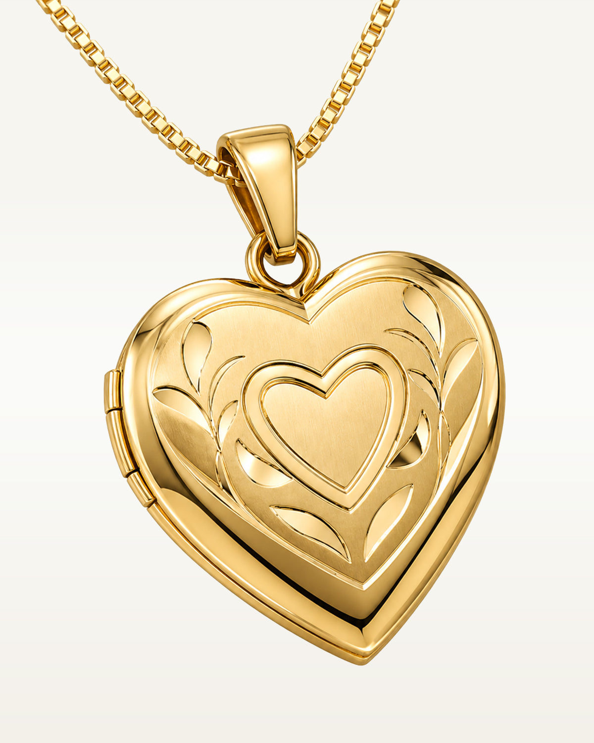 Solid 14k Yellow Gold Small Heart Photo Locket