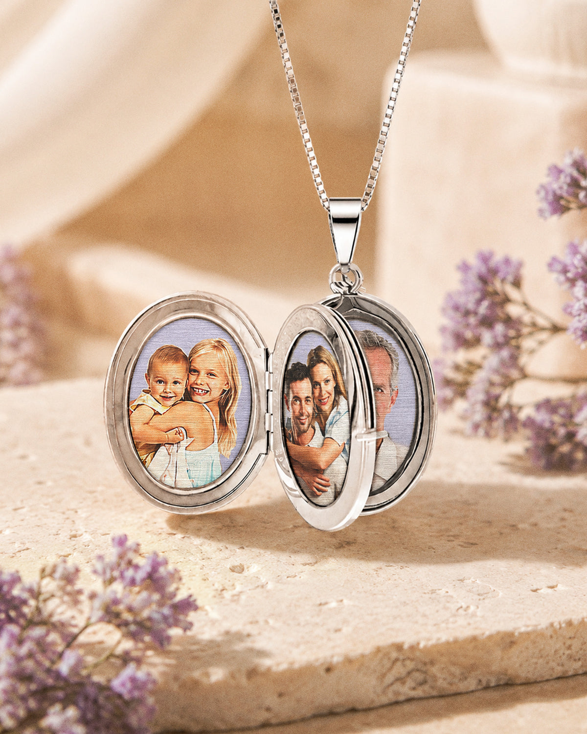Build Your Own 14K Gold 4-Picture Oval Locket - lifestyle