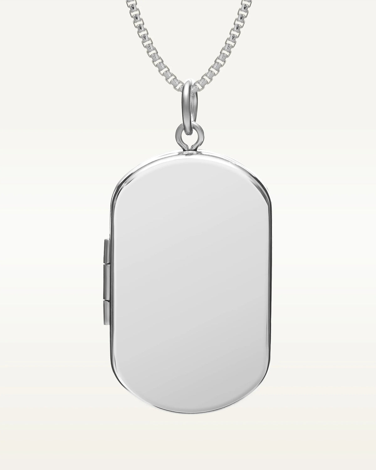 Silver Dog Tag Photo Locket