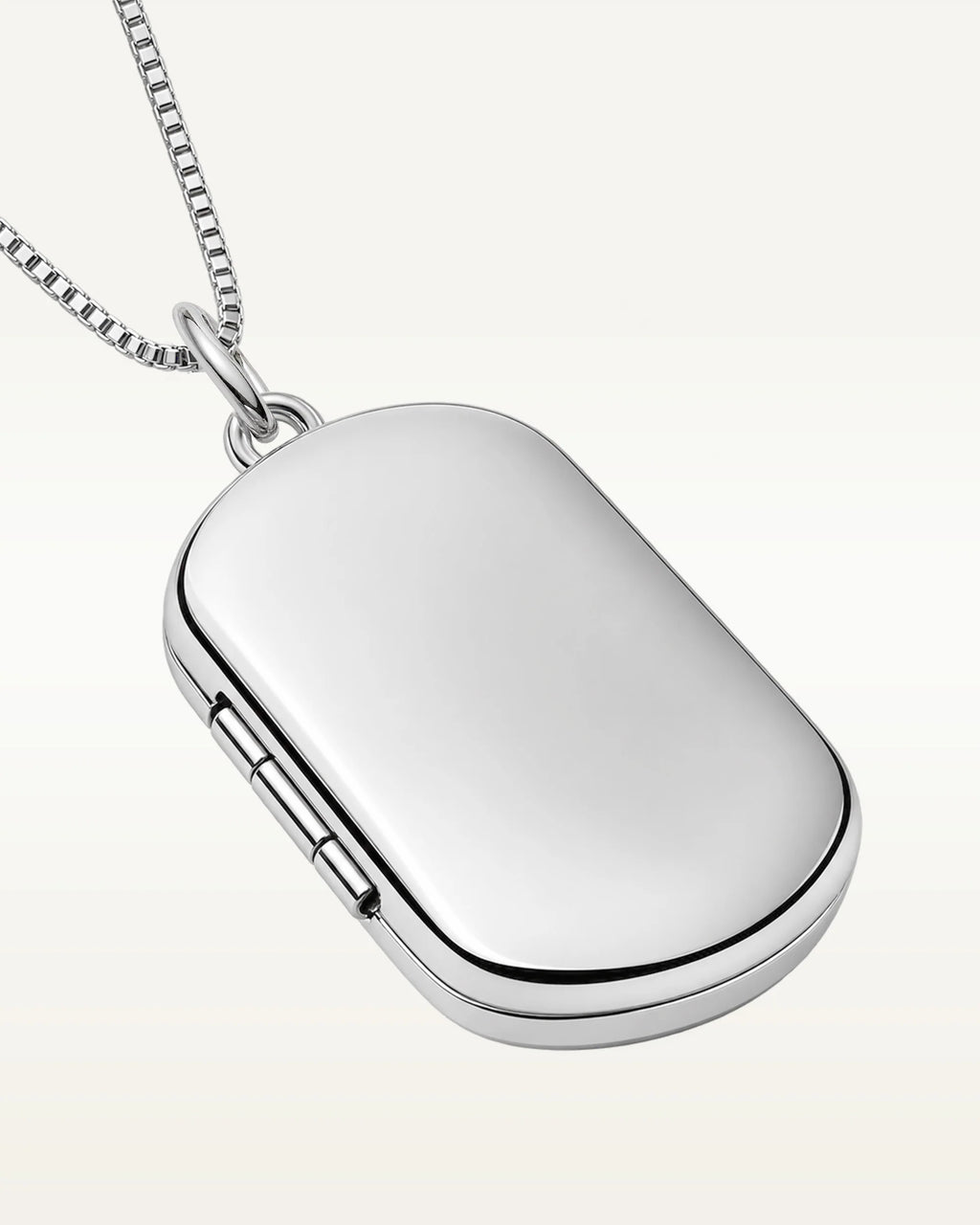 Sterling Silver Dog Tag Photo Locket