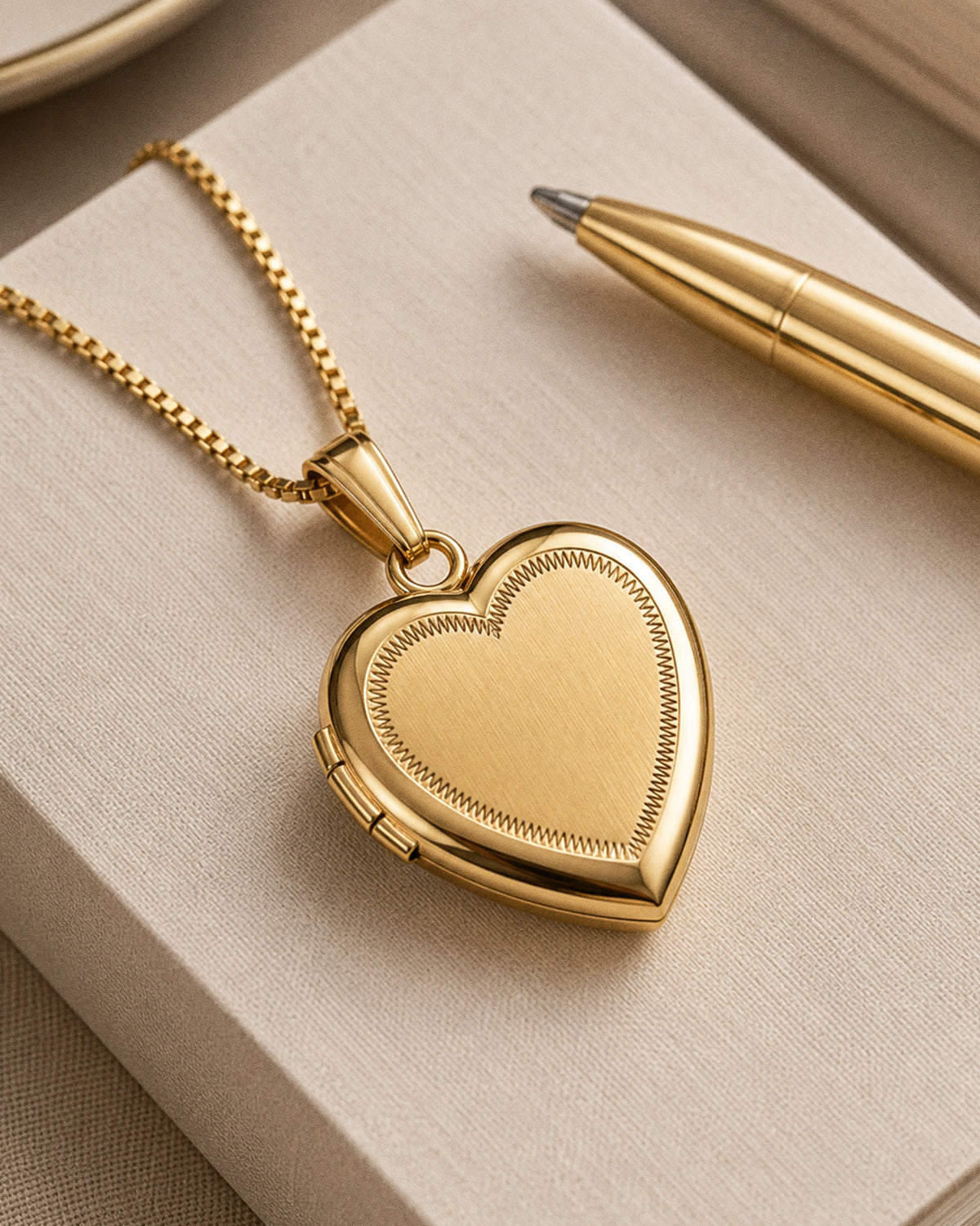 14K Gold Filled Yellow Heart Photo Locket - 3/4 inch x 3/4 inch - lifestyle