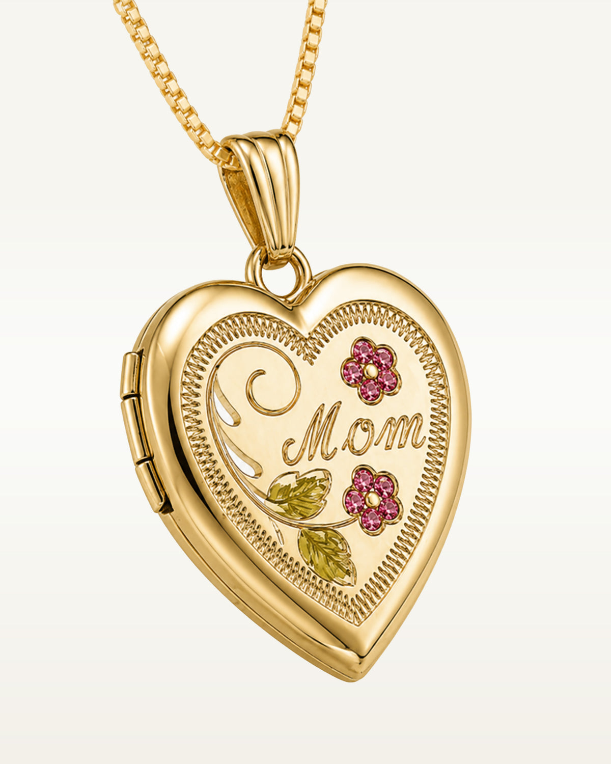 14k Gold Filled Mom Heart Photo Locket - 3/4 inch x 3/4 inch