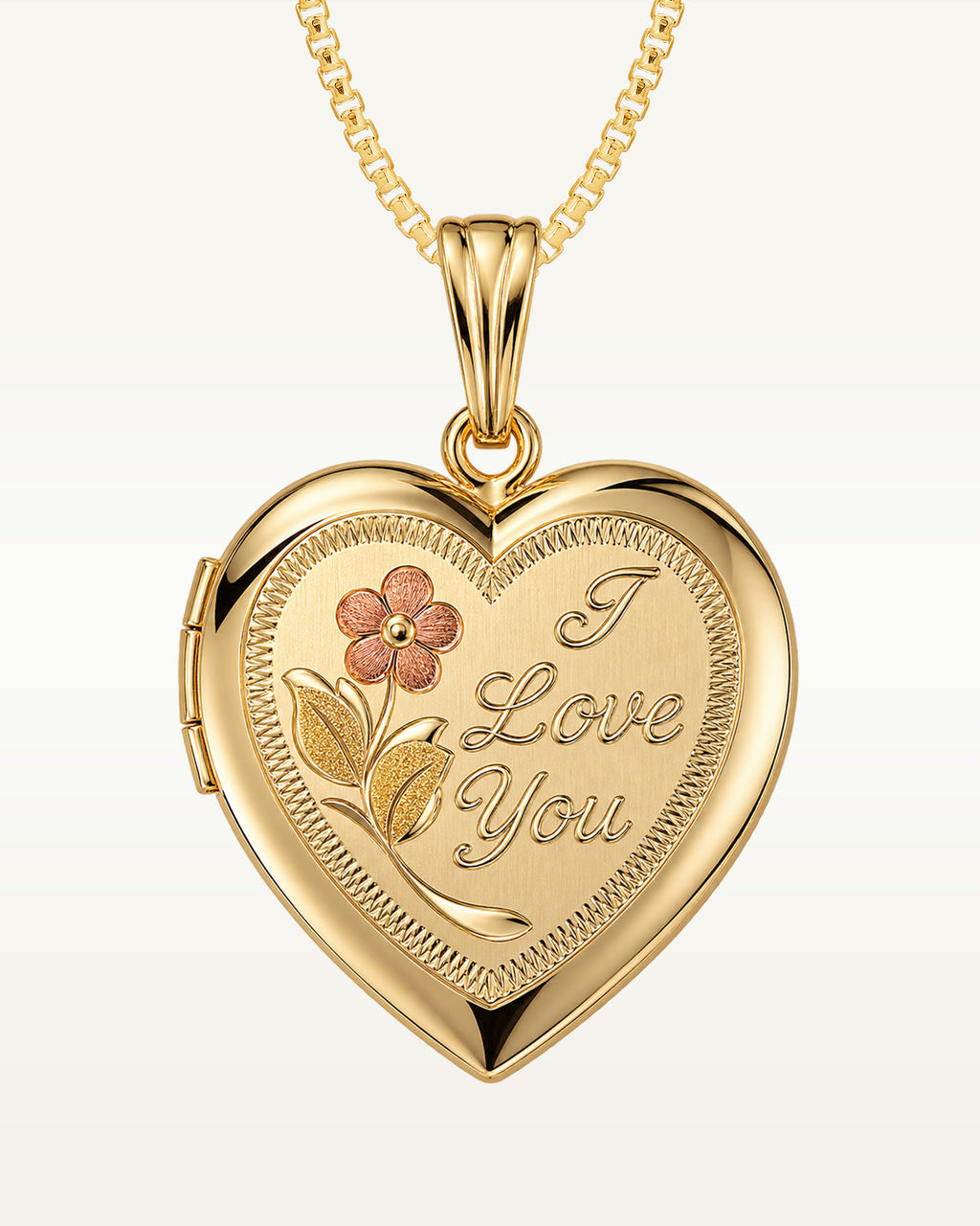 14k Gold Filled I Love You Heart Photo Locket - 3/4 inch x 3/4 inch