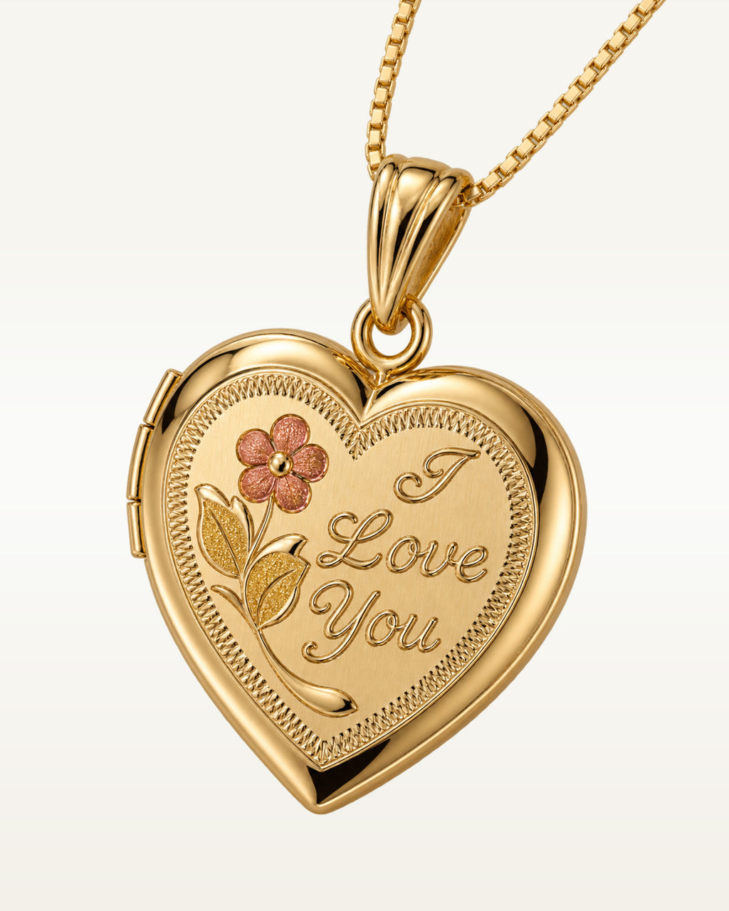 14k Gold Filled I Love You Heart Photo Locket - 3/4 inch x 3/4 inch