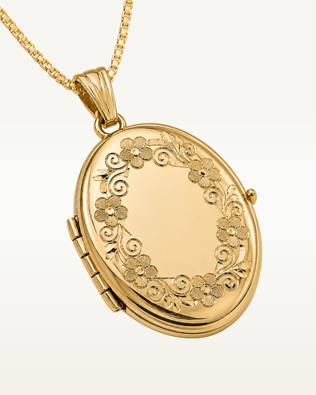 14K Gold Filled Oval 4 Photo Locket - 3/4 inch x 1 inch