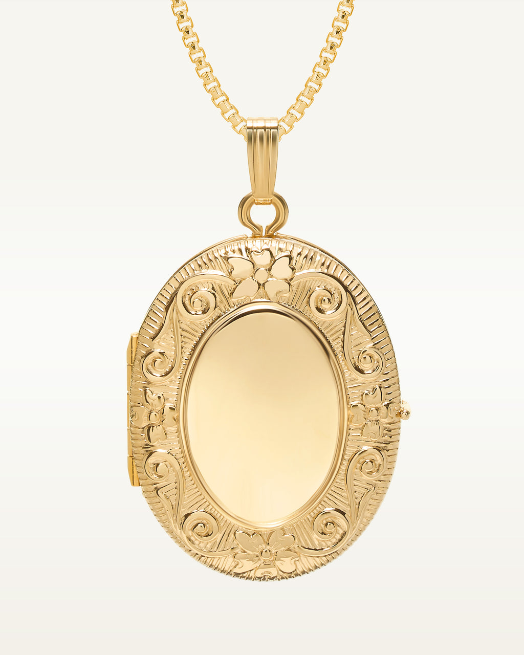 14K Gold Filled Oval 4 Photo Locket - 1 inch x 1-1/4 inch