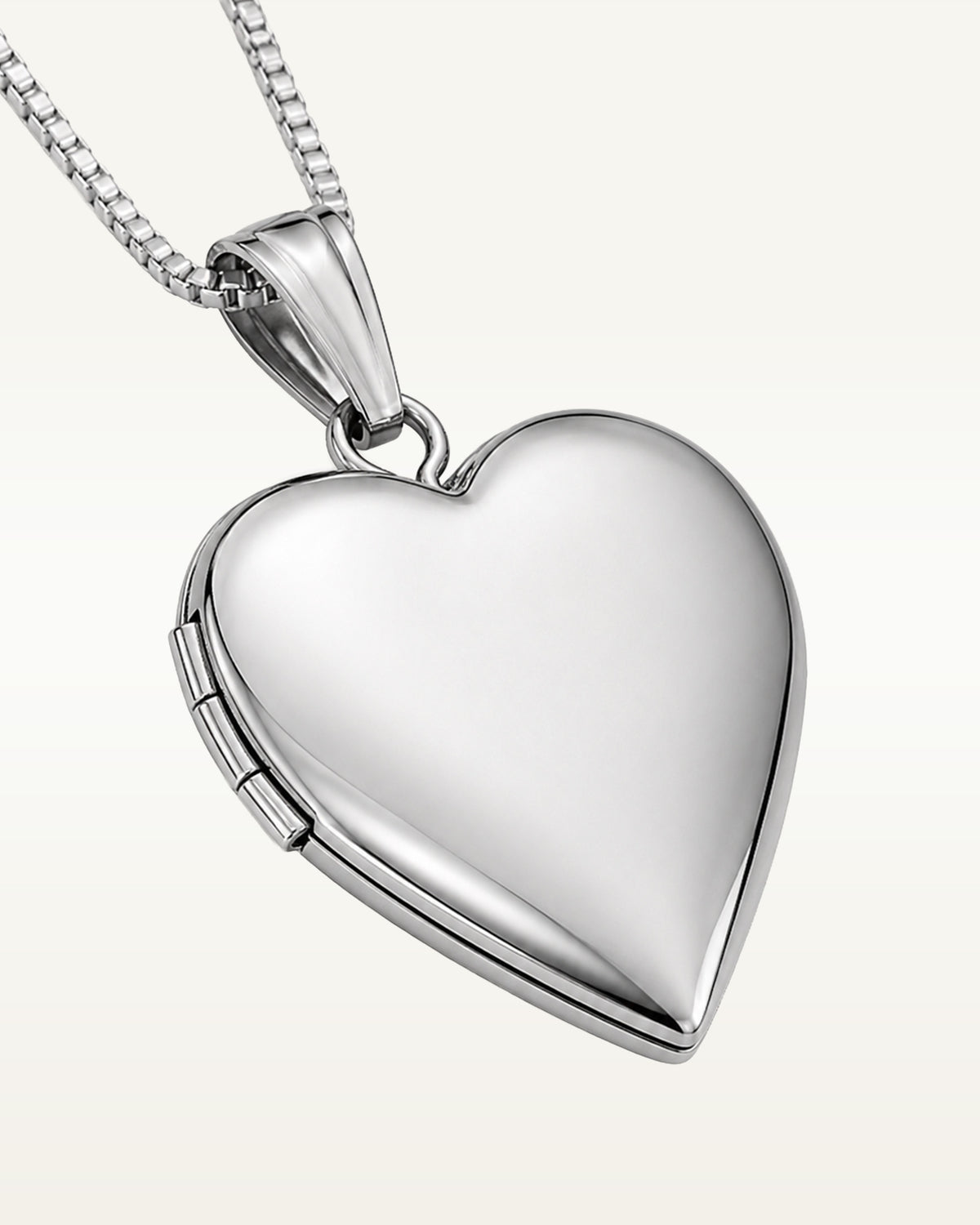 14k White Gold Small Heart Photo Locket