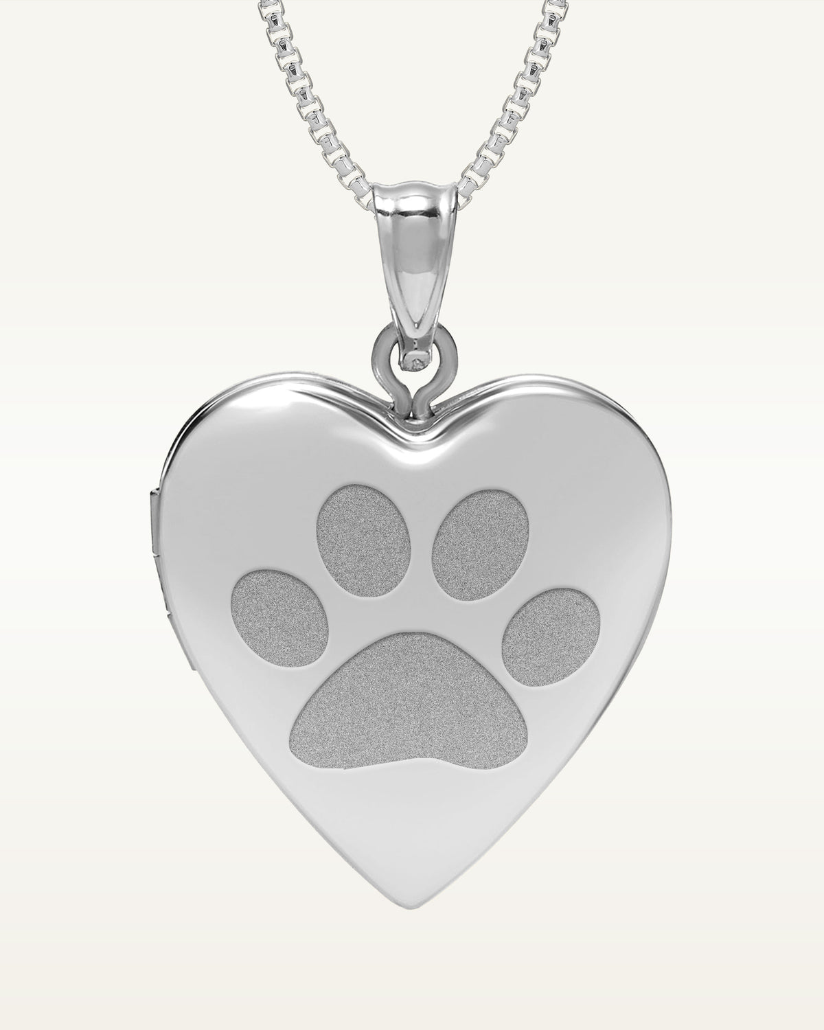 Sterling Silver Dog Paw Print Heart Photo Locket