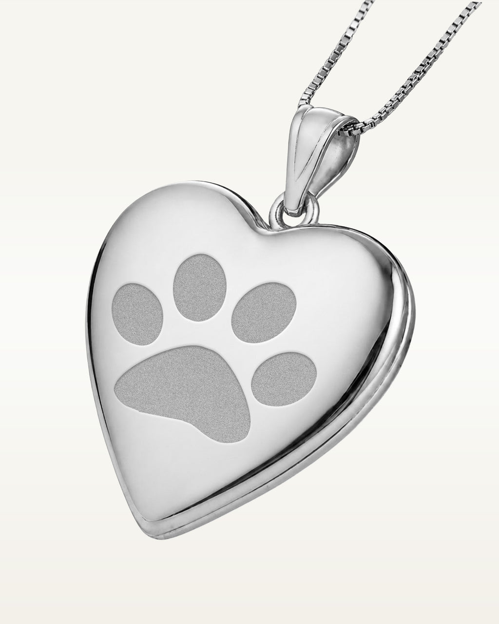 Sterling Silver Dog Paw Print Heart Photo Locket