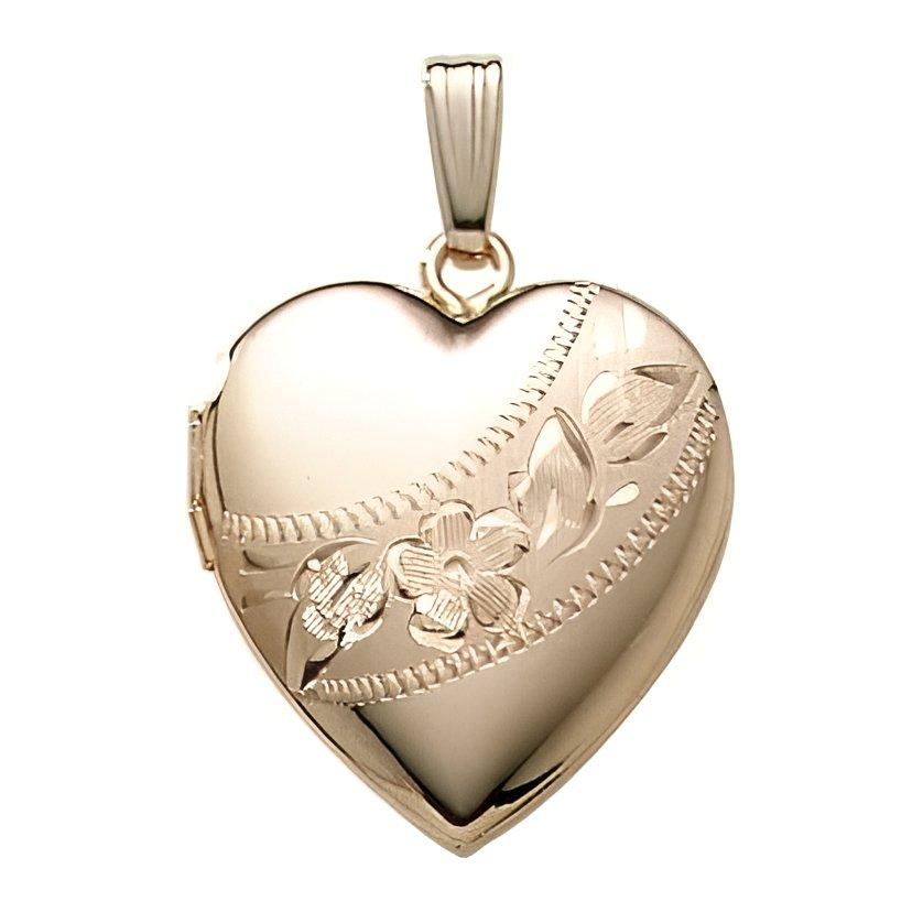 14K Gold Filled Heart Photo Locket - 3/4 inch x 3/4 inch