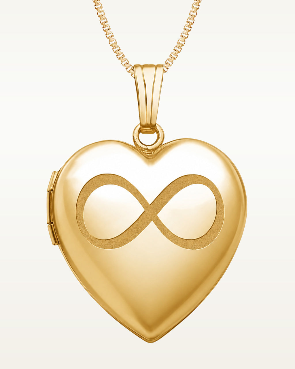 Yellow Gold Infinity Heart Photo Locket