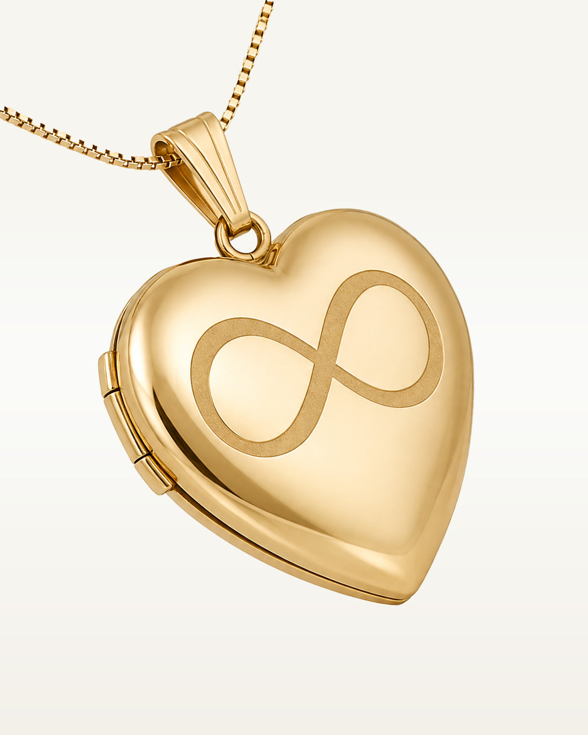 Yellow Gold Infinity Heart Photo Locket