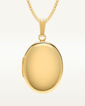 Solid 14K Yellow Gold Oval Locket