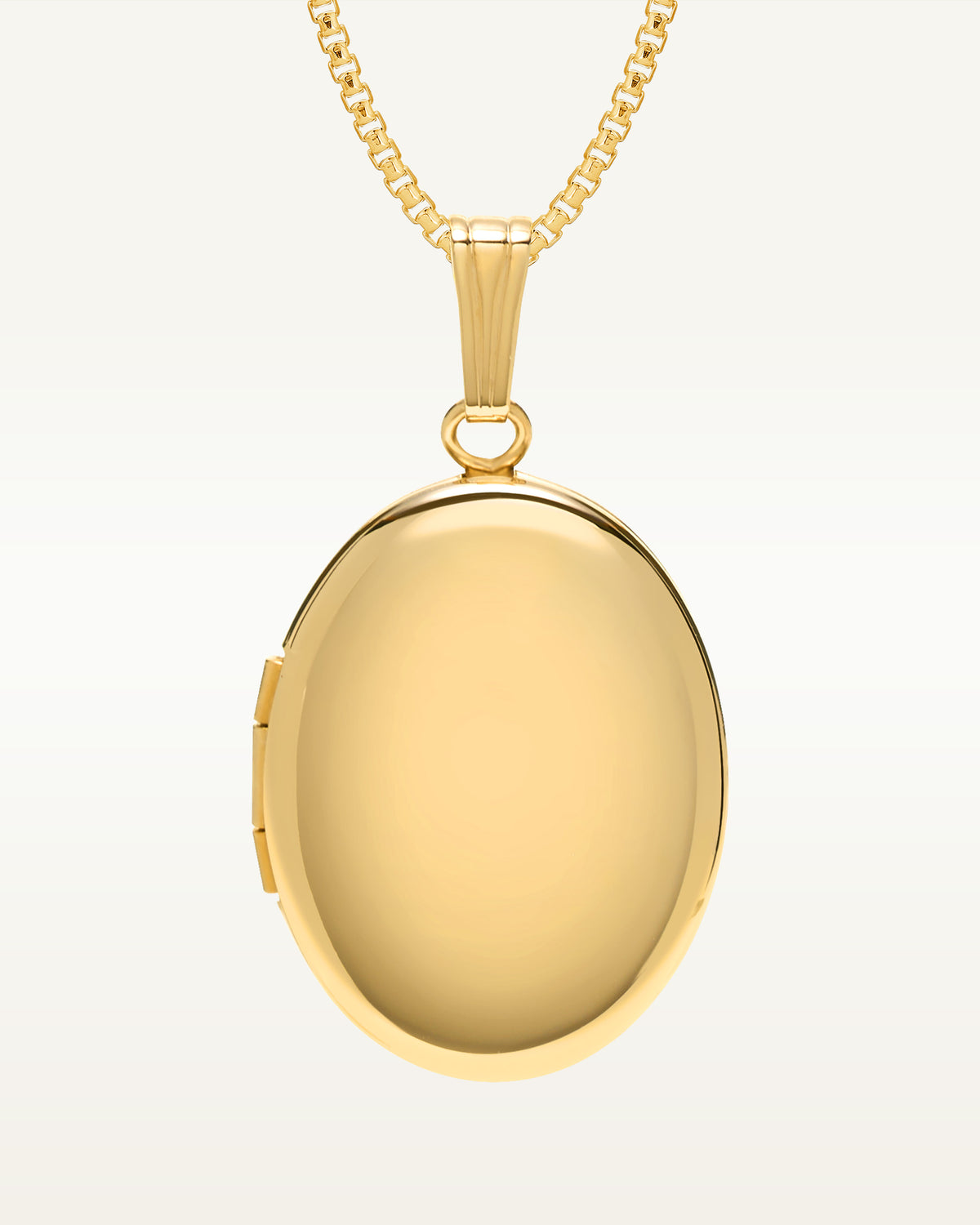 Solid 14K Yellow Gold Oval Locket