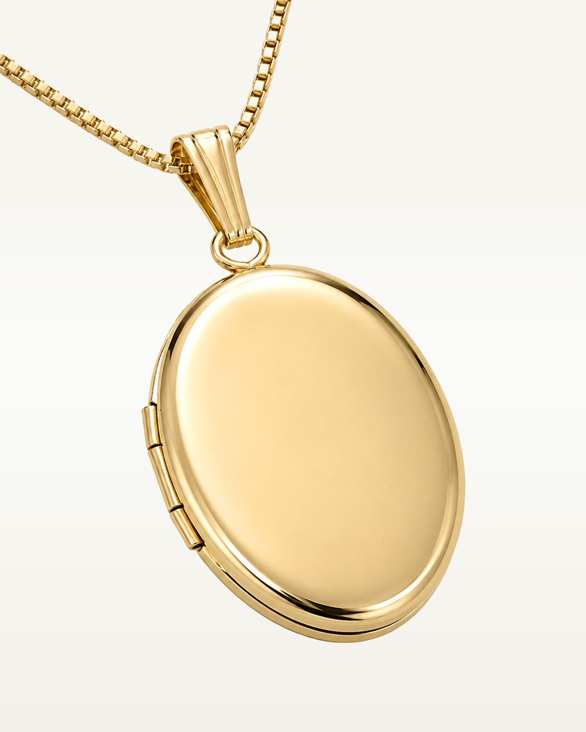 Solid 14K Yellow Gold Oval Locket