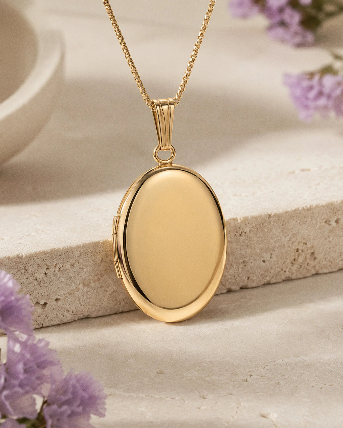 Build Your Own 14K Gold 2-Picture Oval Locket - lifestyle