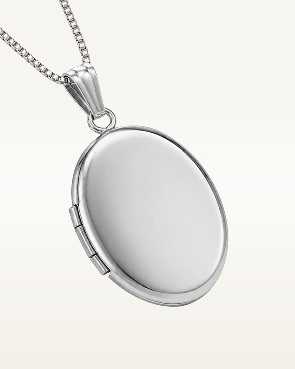 14k White Gold Oval Photo Locket