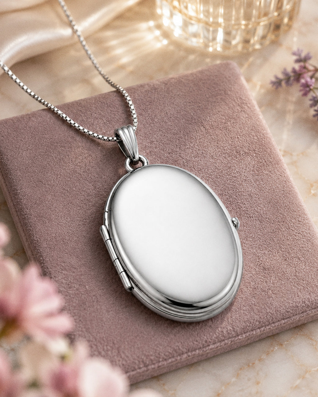 Build Your Own Sterling Silver 4 or Four Picture Oval Locket - lifestyle