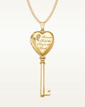 Solid 14K Yellow Gold Key to My Heart Photo Locket