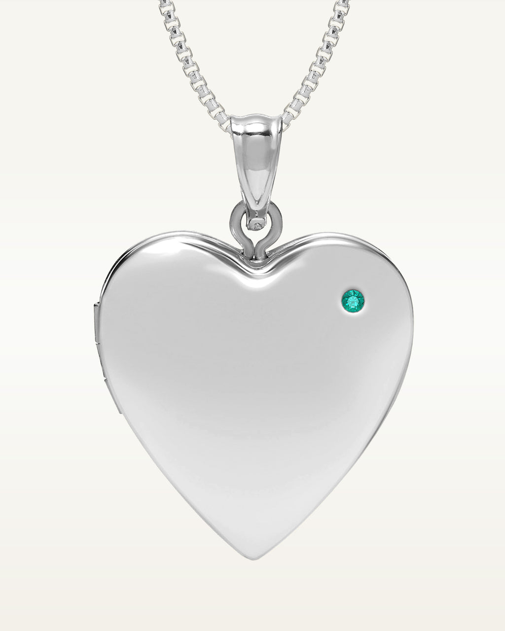 Sterling Silver Birthstone Heart Photo Locket