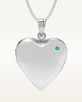 Sterling Silver Birthstone Heart Photo Locket