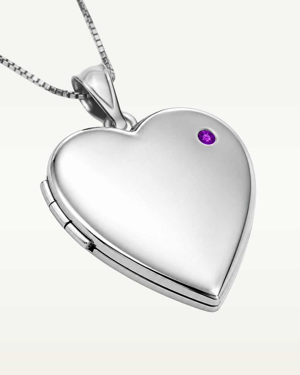 Sterling Silver Birthstone Heart Photo Locket