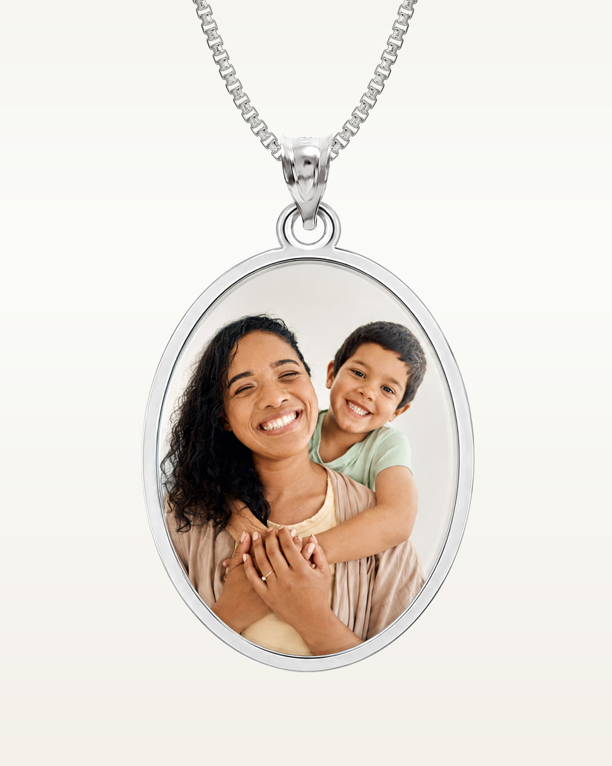Oval with Thin Border Photo Pendant Charm