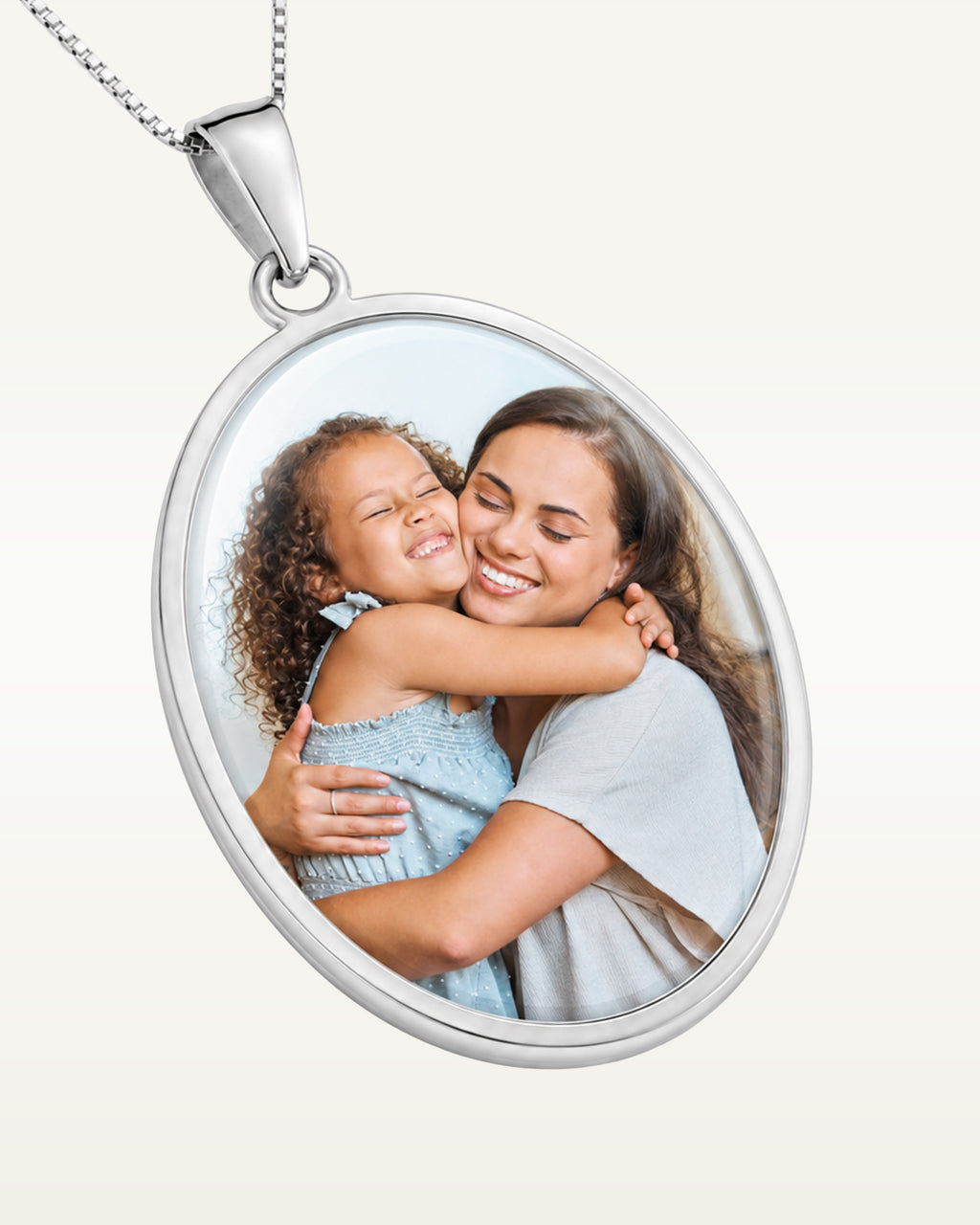 Oval with Thin Border Photo Pendant Charm
