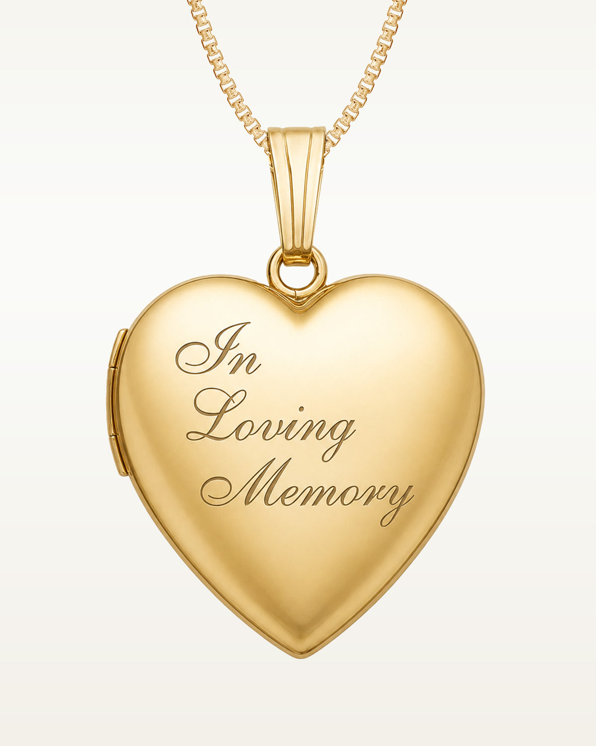 Yellow Gold In Loving Memory Heart Photo Locket