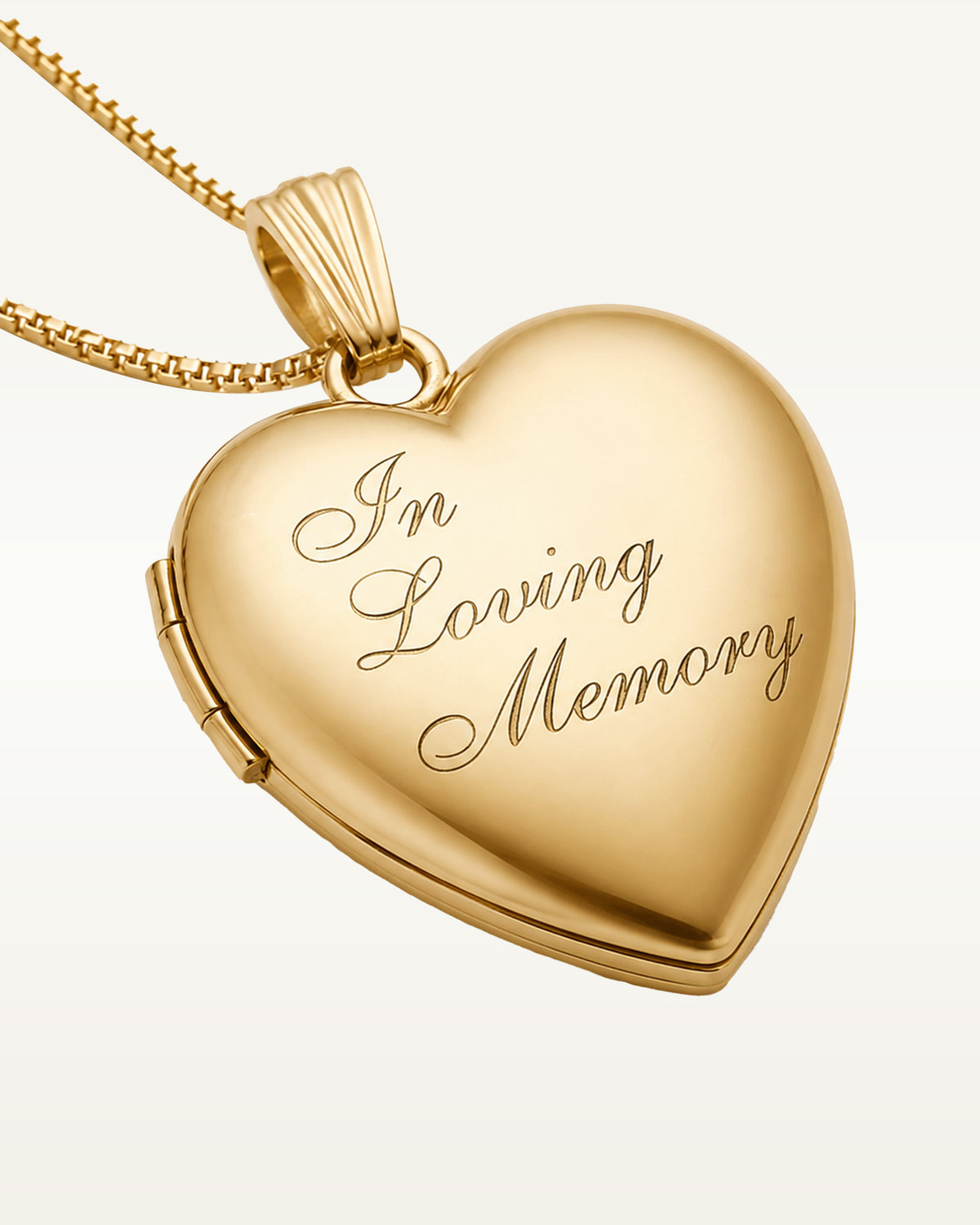Yellow Gold In Loving Memory Heart Photo Locket