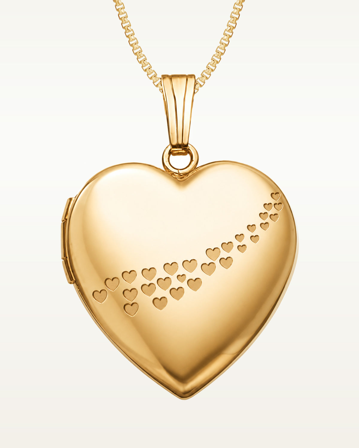 Yellow Gold Cascade of Hearts Photo Locket