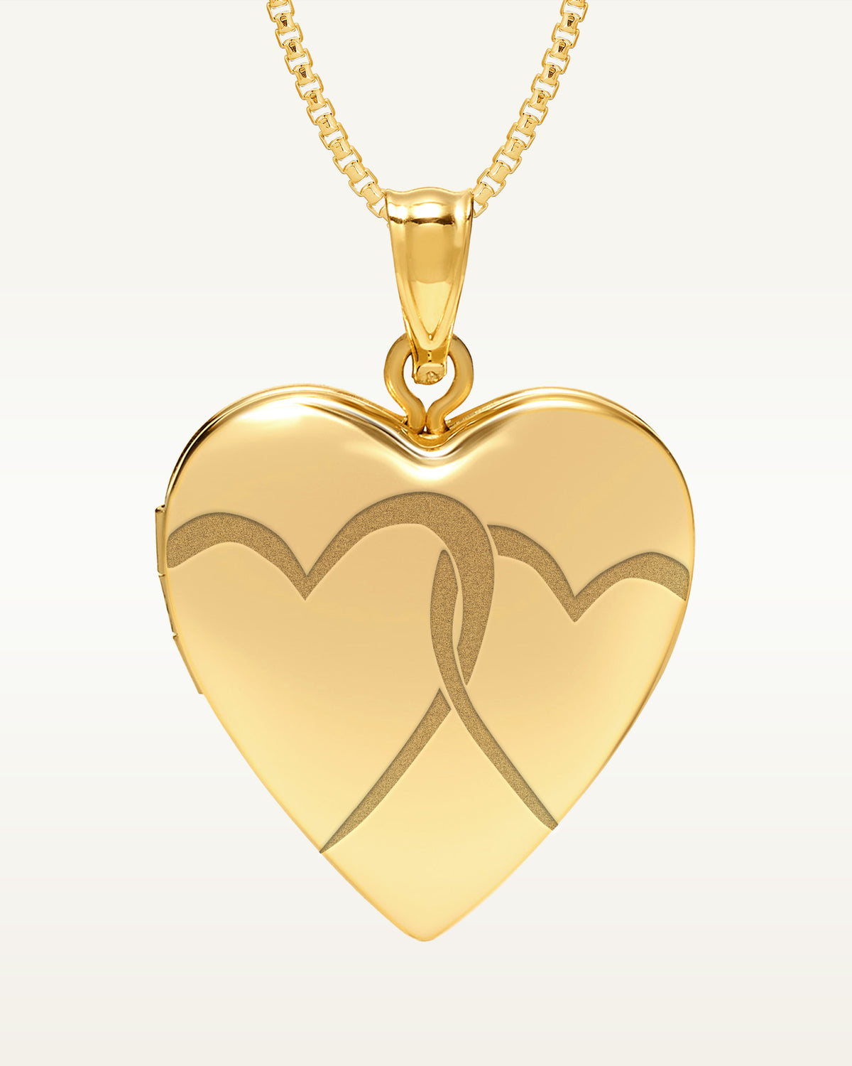 14k Yellow Gold Interlocking Hearts Photo Locket