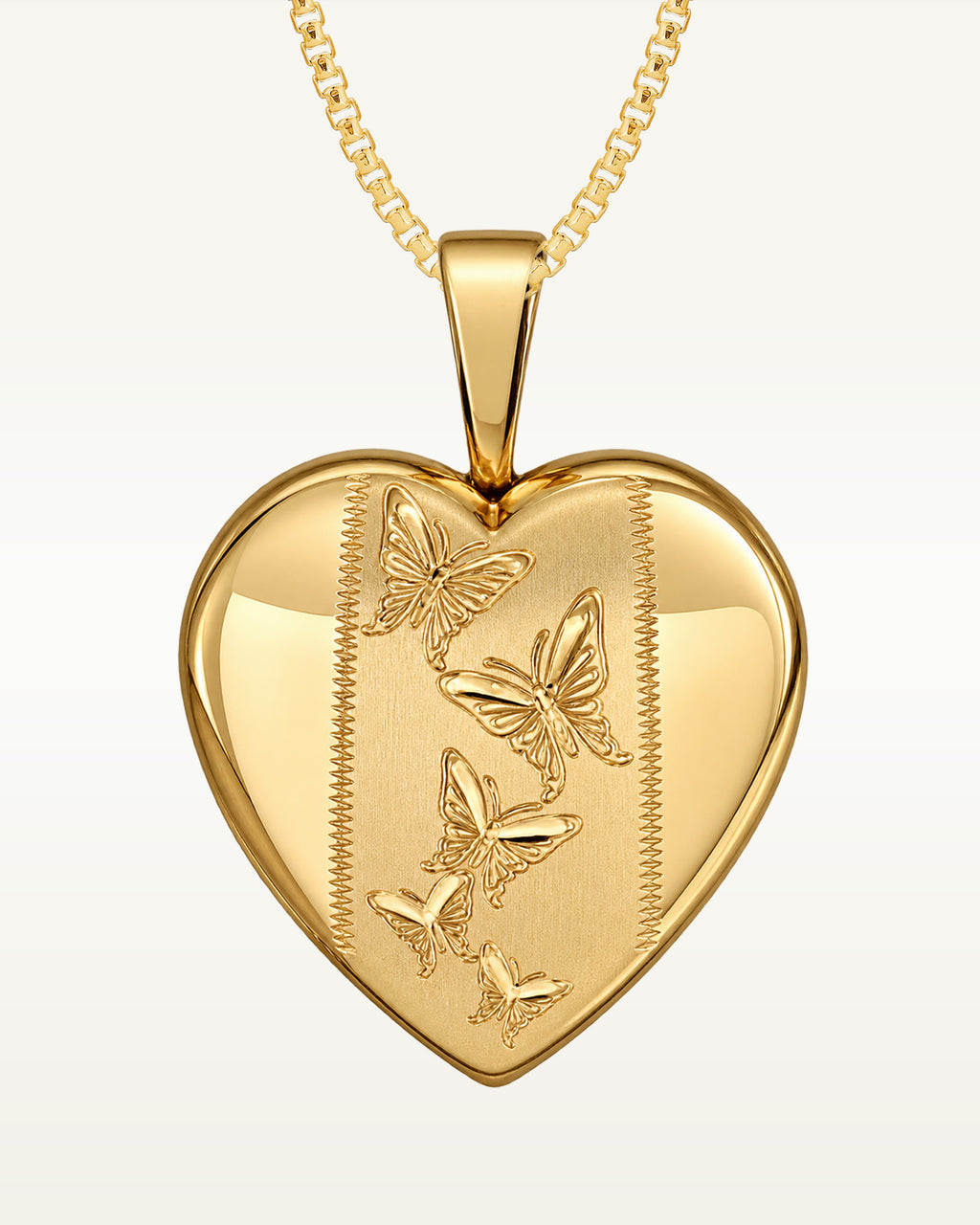 14k Gold Filled Small Butterfly Heart Photo Locket - 2/3 inch x 2/3 inch