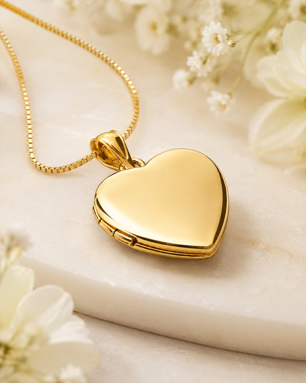 14k Gold Filled Small Heart Photo Locket - 2/3 Inch x 2/3 Inch - lifestyle