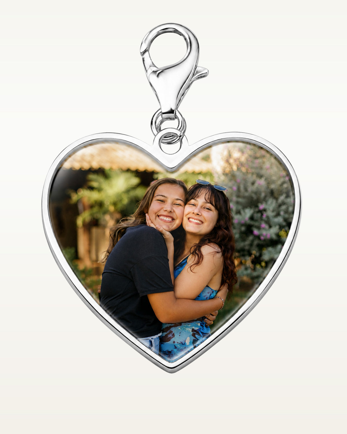 Petite Heart with Border Photo Charm For Bracelet