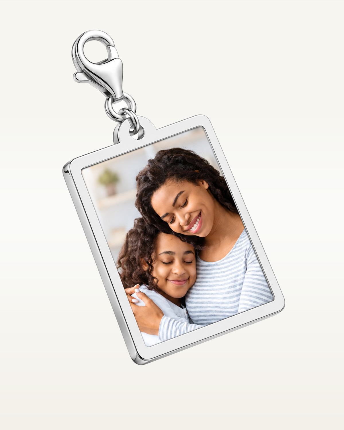 Petite Rectangle with Border Photo Charm For Bracelet