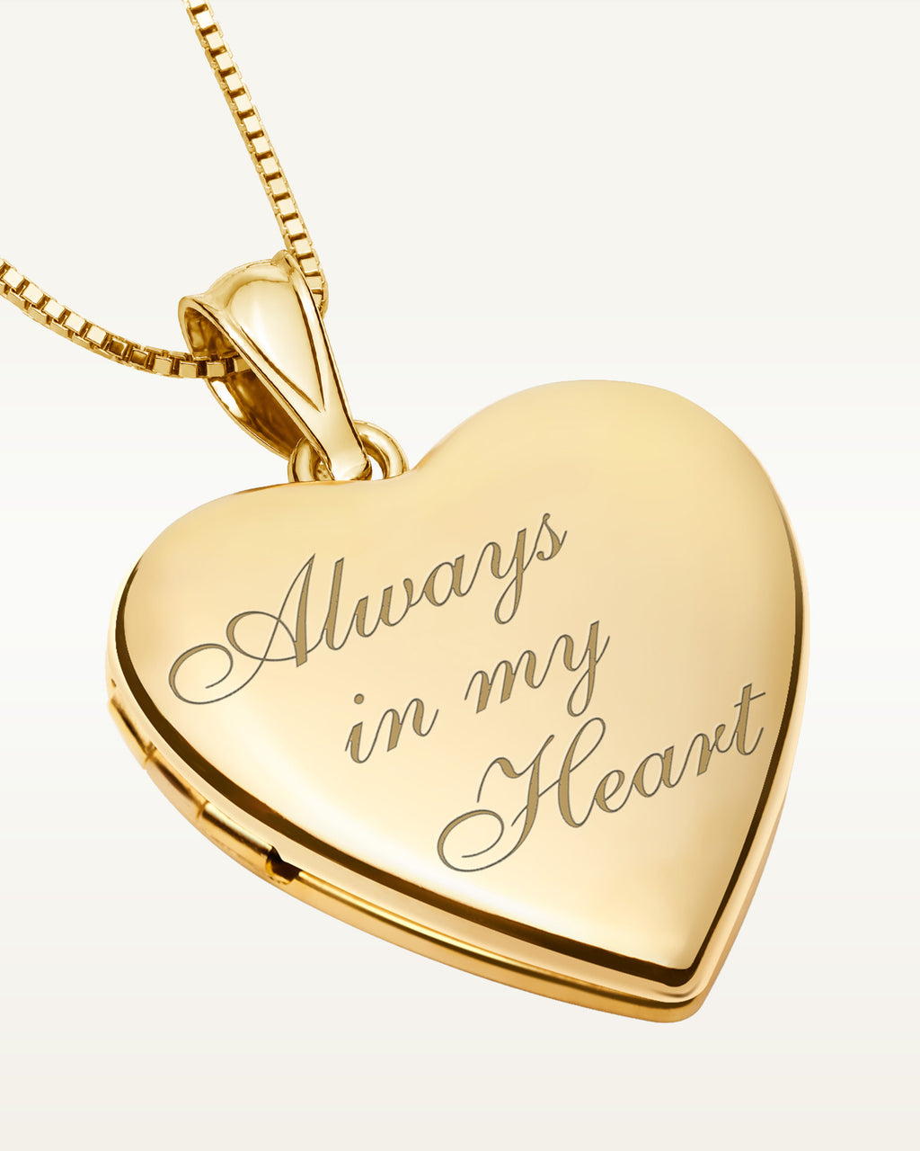 14k Yellow Gold Always In My Heart Photo Locket