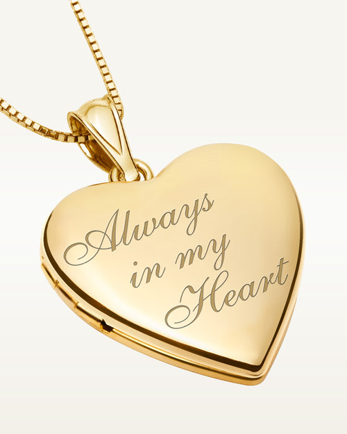 14k Yellow Gold Always In My Heart Photo Locket