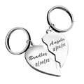 Engravable Sterling Silver Broken Heart Keychains