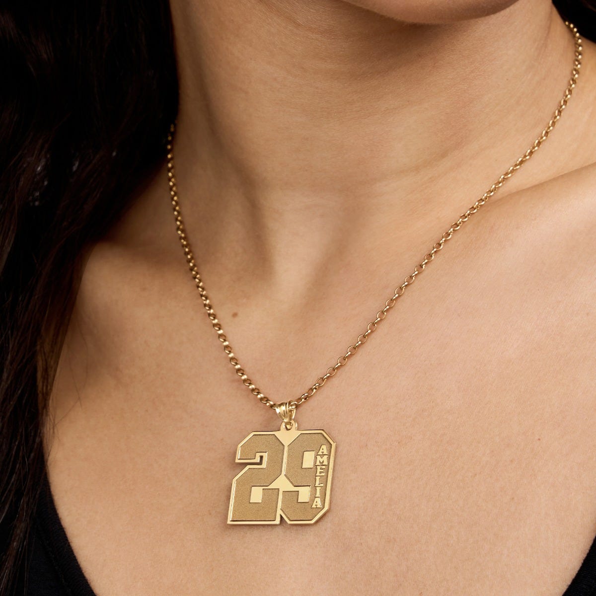 Personalized Single Number Pendant