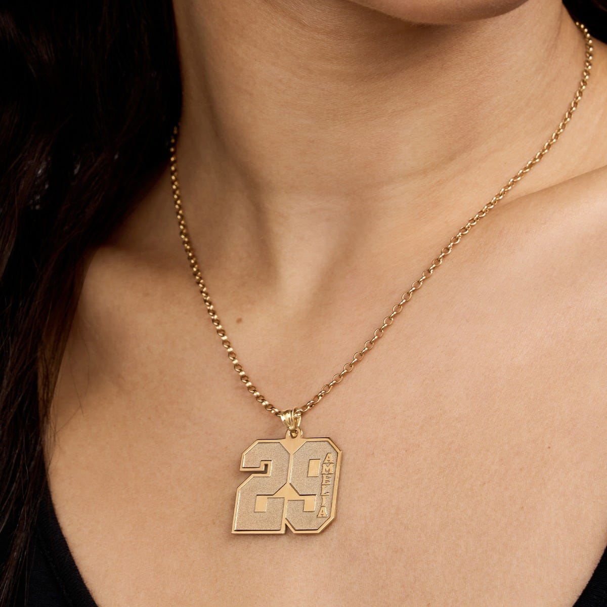 Personalized Single Number Pendant