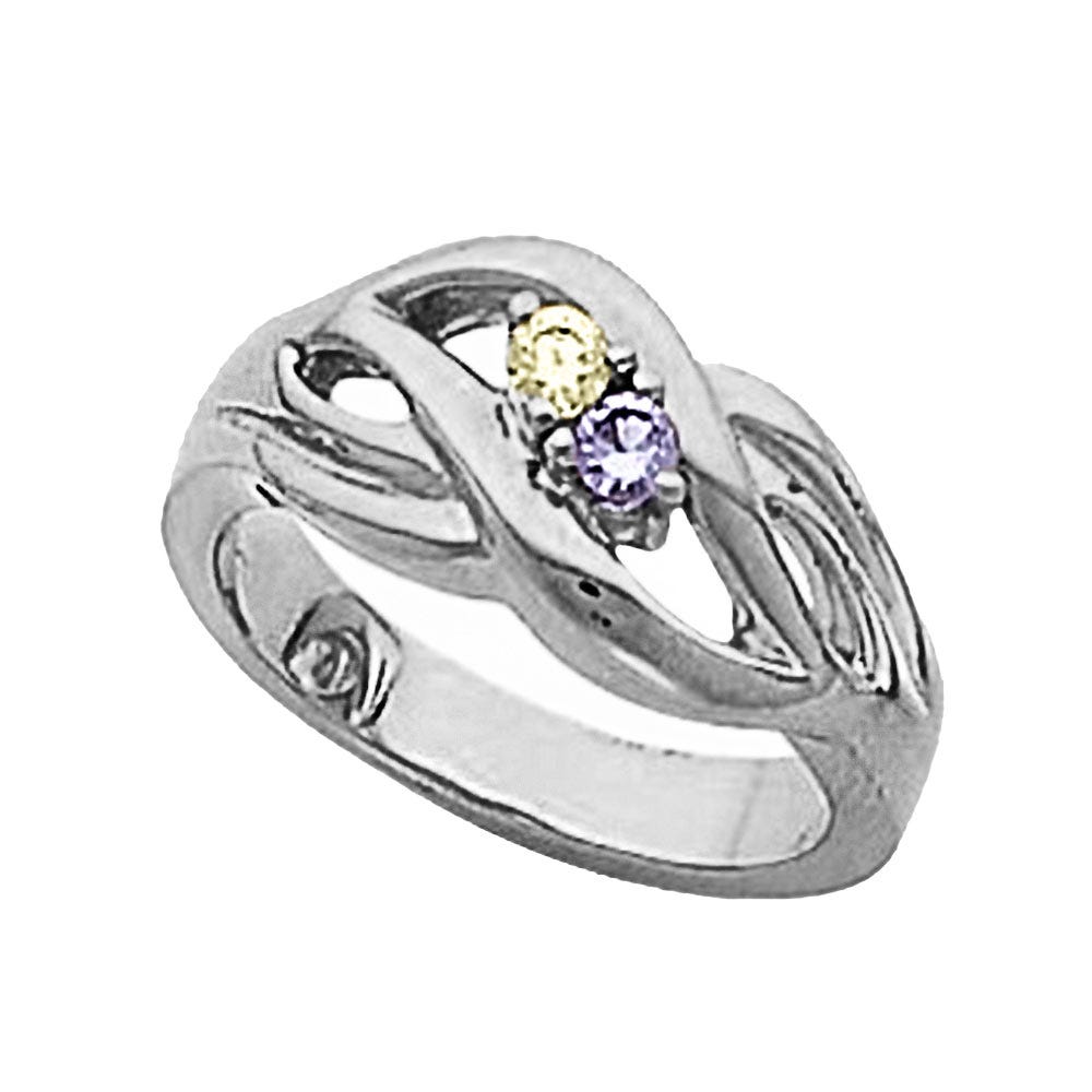 Two Birthstones Mother's Ring