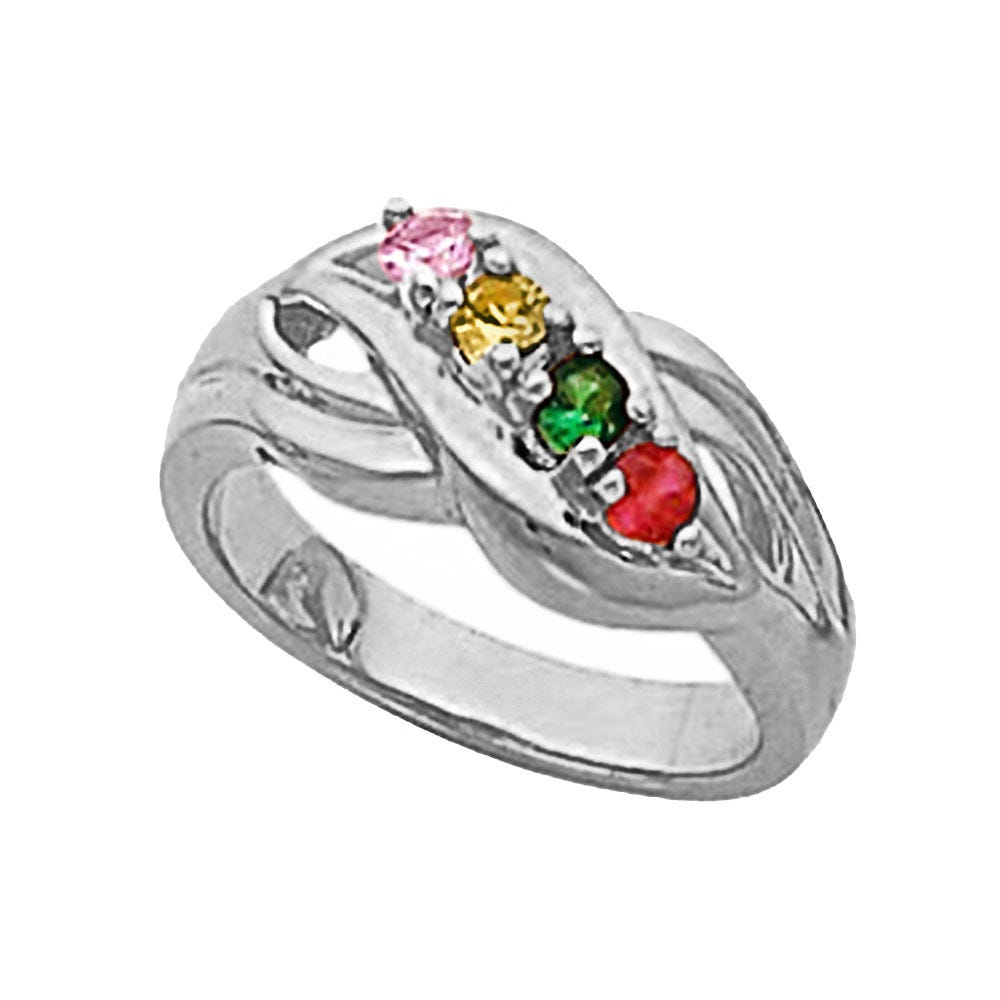 Four Birthstones Mother's Ring